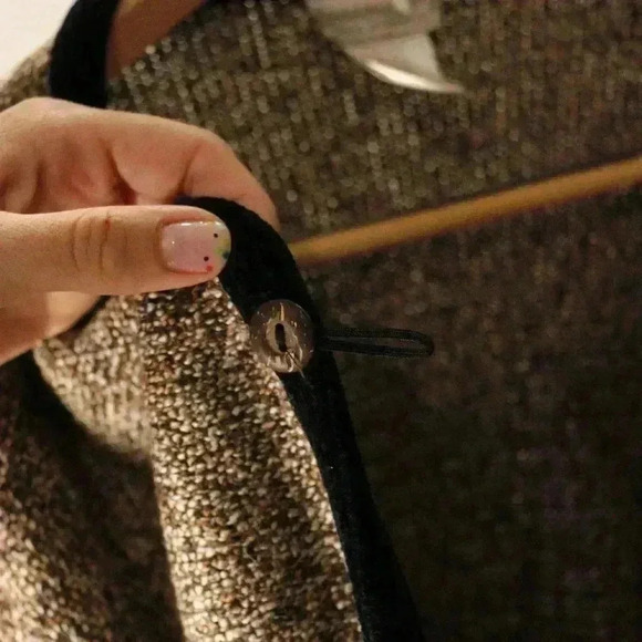 Coldwater Creek size M double button close knit cardigan NWOT unique retro brown - Picture 5 of 14